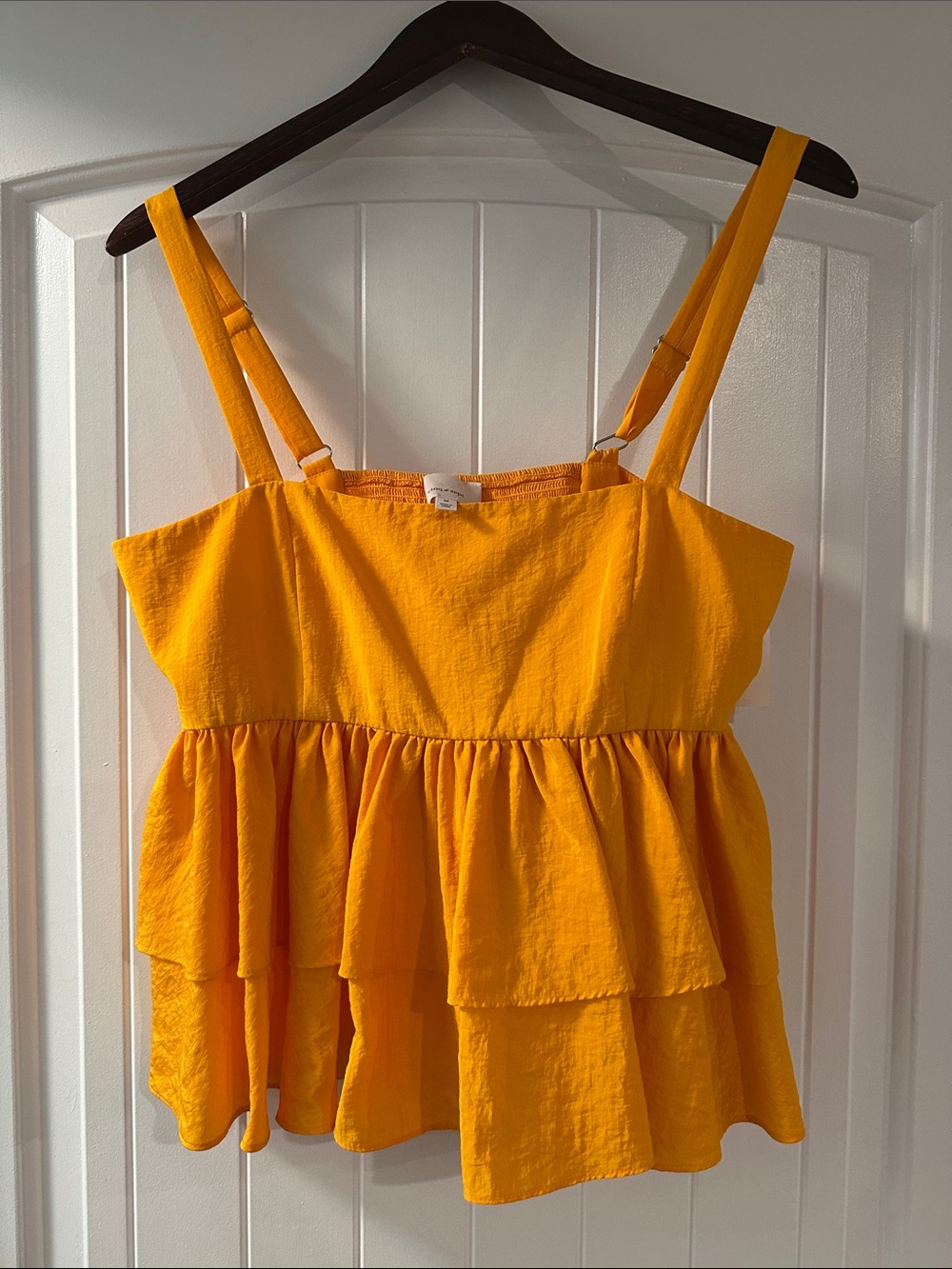 Bright Yellow Tiered Ruffle Women’s Tank Top